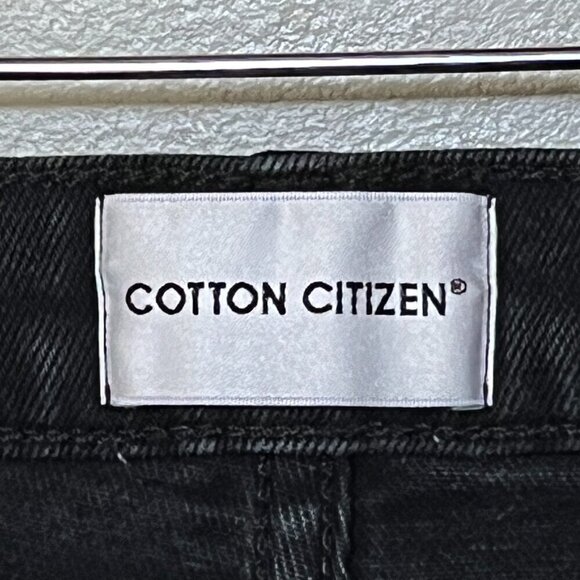 Cotton Citizen Jeans Black Front Seam Bootcut Button Up Crop Size 26 - Picture 3 of 5